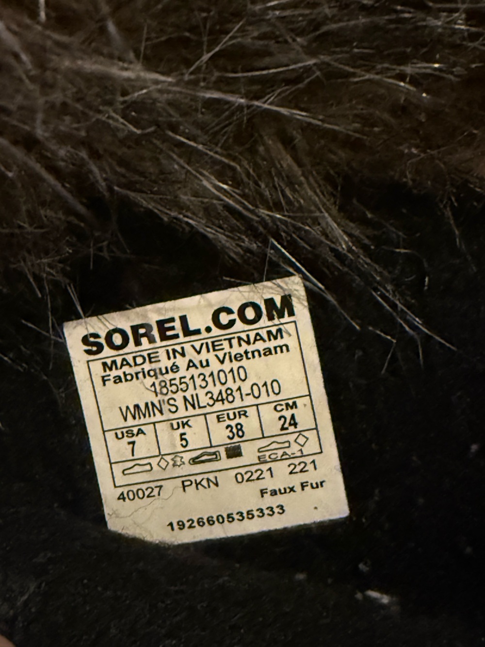 Sorel Women’s Joan of Arctic Black Faux-Fur Winter Lace-Up Boots Waterproof 7 - Picture 7 of 7